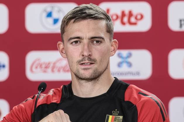 Belgium s Timothy Castagne pictured during a press conference, PK, Pressekonferenz of Belgian national soccer team Red Devils, Saturday 15 June 2024 at their base camp in Freiberg am Neckar, Germany, in preparation of the UEFA EURO, EM, Europameisterschaft,Fussball 2024 European Soccer Championships. The Red Devils play in Group E at the Euro 2024 European Championships in Germany. BRUNOxFAHY  x94598083x