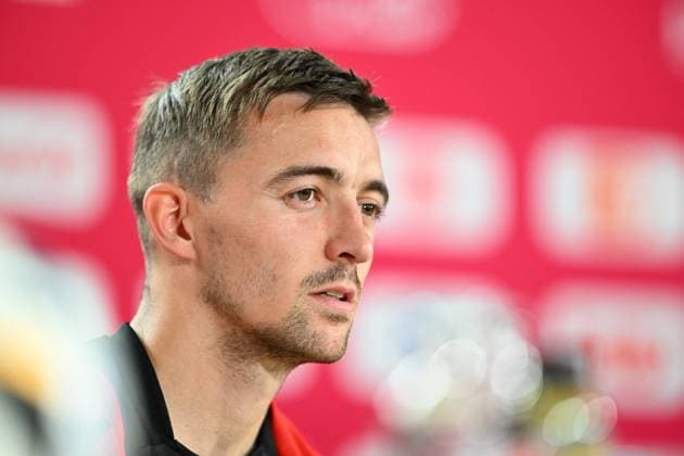 Belgium Media Activities - UEFA EURO, EM, Europameisterschaft,Fussball 2024 15 06 2024 FREIBERG AM NECKA, GERMANY - JUNE 15 : Castagne Timothy defender of Belgium talking to the press during a press conference, PK, Pressekonferenz of the Belgian Red Devils at the UEFA EURO 2024 European Football Championship tournament on June 15, 2024 in Freiberg am Necka, Germany, 15 06 2024 Freiberg am Necka Germany  Copyright: xVincentxKalutx