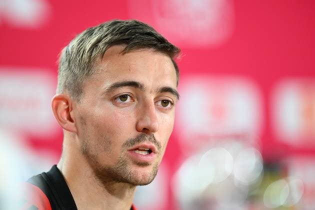 Belgium Media Activities - UEFA EURO, EM, Europameisterschaft,Fussball 2024 15 06 2024 FREIBERG AM NECKA, GERMANY - JUNE 15 : Castagne Timothy defender of Belgium talking to the press during a press conference, PK, Pressekonferenz of the Belgian Red Devils at the UEFA EURO 2024 European Football Championship tournament on June 15, 2024 in Freiberg am Necka, Germany, 15 06 2024 Freiberg am Necka Germany  Copyright: xVincentxKalutx