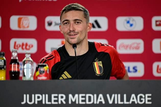 Belgium Media Activities - UEFA EURO, EM, Europameisterschaft,Fussball 2024 15 06 2024 FREIBERG AM NECKA, GERMANY - JUNE 15 : Castagne Timothy defender of Belgium talking to the press during a press conference, PK, Pressekonferenz of the Belgian Red Devils at the UEFA EURO 2024 European Football Championship tournament on June 15, 2024 in Freiberg am Necka, Germany, 15 06 2024 Freiberg am Necka Germany  Copyright: xPeterxDexVoechtx