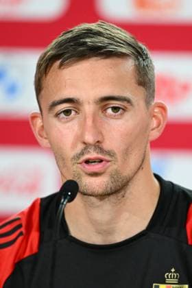 Belgium Media Activities - UEFA EURO, EM, Europameisterschaft,Fussball 2024 15 06 2024 FREIBERG AM NECKA, GERMANY - JUNE 15 : Castagne Timothy defender of Belgium talking to the press during a press conference, PK, Pressekonferenz of the Belgian Red Devils at the UEFA EURO 2024 European Football Championship tournament on June 15, 2024 in Freiberg am Necka, Germany, 15 06 2024 Freiberg am Necka Germany  Copyright: xVincentxKalutx