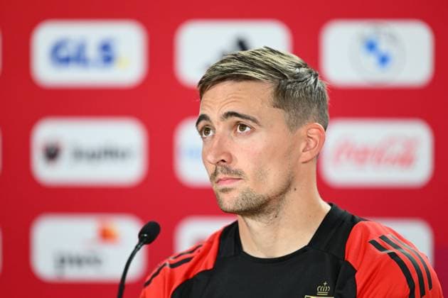 Belgium Media Activities - UEFA EURO, EM, Europameisterschaft,Fussball 2024 15 06 2024 FREIBERG AM NECKA, GERMANY - JUNE 15 : Castagne Timothy defender of Belgium talking to the press during a press conference, PK, Pressekonferenz of the Belgian Red Devils at the UEFA EURO 2024 European Football Championship tournament on June 15, 2024 in Freiberg am Necka, Germany, 15 06 2024 Freiberg am Necka Germany  Copyright: xVincentxKalutx