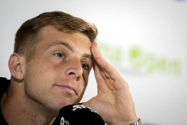 ROSMALEN - Tallon Greekpoor (NED) during the press conference, PK, Pressekonferenz after his semi-final loss against Sebastian Korda (USA) on the eighth day of the Libema Open tennis tournament in Rosmalen. ANP SANDER KONING xVIxANPxSportx xxANPxIVx 501132396 originalFilename: 501132396.jpg