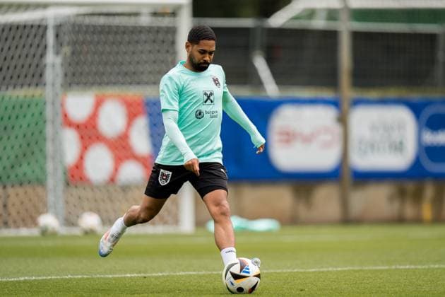 SOCCER - UEFA EURO, EM, Europameisterschaft,Fussball 2024 BERLIN,GERMANY,15.JUN.24 - SOCCER -UEFA EURO 2024, OEFB, Oesterreichischer Fussball-Bund, training. Image shows Phillipp Mwene (AUT).  GEPAxpictures xJohannesxFriedl