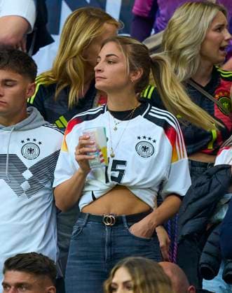 Nico Schlotterbeck, DFB 15 wife Sabrina, in the group stage match GERMANY - SCOTLAND 5-1 of the UEFA European Championships 2024 on Jun 14, 2024 in Munich, Germany.
