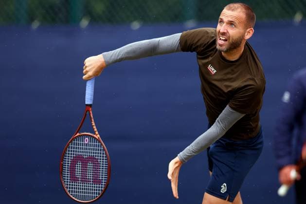15th June 2024; Lexus Nottingham Tennis Centre, Nottingham, England; Rothesay Nottingham Open, Day 6; Daniel Evans during his practice session before his match with Charles Broom  ActionPlus12654629 ShaunxBrooks