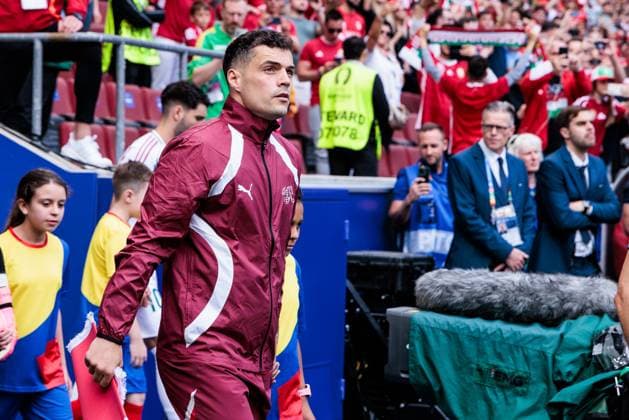 UEFA EURO 2024 Hungary Switzerland 14 06 2024 Granit Xhaka Switzerland, 10 enters the pitch UEFA EURO 2024 Hungary Switzerland Cologne Stadium, Cologne on 15 06 2024 Copyright: xBEAUTIFULxSPORTS Wunderlx