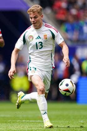 2024-06-15 Hungary v Switzerland - Group A - UEFA EURO, EM, Europameisterschaft,Fussball 2024 COLOGNE, GERMANY - JUNE 15: Andras Schafer of Hungary dribbles during the Group A - UEFA EURO 2024 match between Hungary and Switzerland at Cologne Stadium on June 15, 2024 in Cologne, Germany. (Photo by Joris Verwijst BSR Agency) Cologne Germany Content not available for redistribution in The Netherlands directly or indirectly through any third parties. Copyright: xBSRxAgencyx