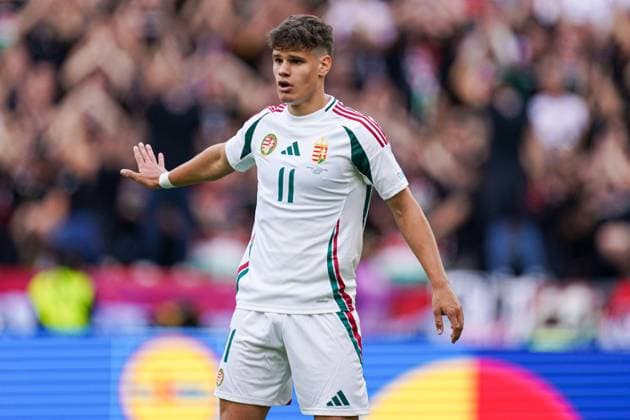 2024-06-15 Hungary v Switzerland - Group A - UEFA EURO, EM, Europameisterschaft,Fussball 2024 COLOGNE, GERMANY - JUNE 15: Milos Kerkez of Hungary looks up during the Group A - UEFA EURO 2024 match between Hungary and Switzerland at Cologne Stadium on June 15, 2024 in Cologne, Germany. (Photo by Joris Verwijst BSR Agency) Cologne Germany Content not available for redistribution in The Netherlands directly or indirectly through any third parties. Copyright: xBSRxAgencyx