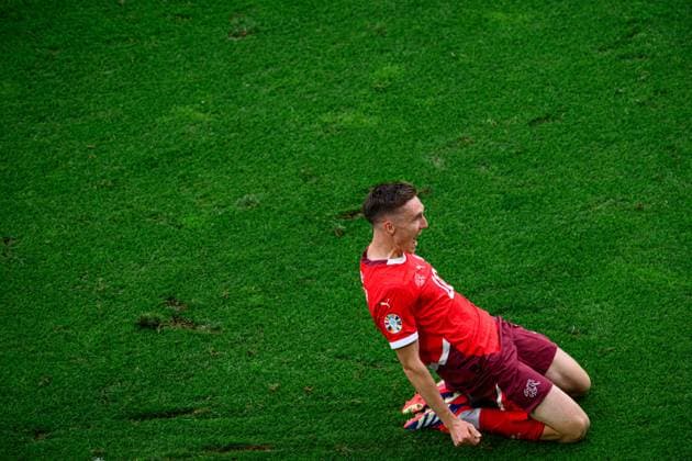 COLOGNE, GERMANY - 15 JUNE, 2024: Goal Michel Aebischer, The football match of EURO 2024 Hungary vs. Switzerland at Rhein Energie Stadion  Copyright: xVITALIIxKLIUIEVx