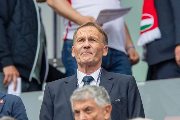 Football, men, season 2023 24, Euro 2024 Group A 1 matchday in Cologne, Hungary Switzerland, 1 Vice-President Hans Joachim Watzke German Football Association in the stands, 15 06 2024, Copyright: xSebastianxRäppold MatthiasxKochx
