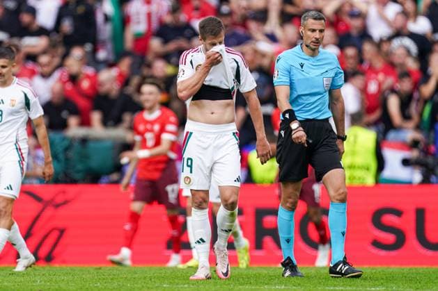 2024-06-15 Hungary v Switzerland - Group A - UEFA EURO, EM, Europameisterschaft,Fussball 2024 COLOGNE, GERMANY - JUNE 15: Barnabas Varga of Hungary disappointed during the Group A - UEFA EURO 2024 match between Hungary and Switzerland at Cologne Stadium on June 15, 2024 in Cologne, Germany. (Photo by Joris Verwijst BSR Agency) Cologne Germany Content not available for redistribution in The Netherlands directly or indirectly through any third parties. Copyright: xBSRxAgencyx