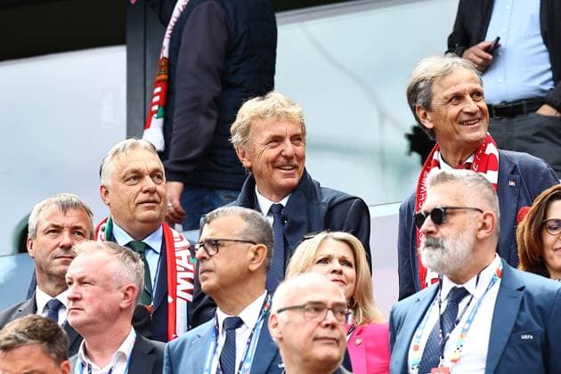Former polish footballer and manager, Zbigniew Boniek seen in the stands with Viktor Orban, Prime minister of Hungary Hungary v Switzerland, UEFA European Championship, EM, Europameisterschaft 2024, Group A, Football, Cologne Stadium, Cologne, Germany, 15 Jun 2024 EDITORIAL USE ONLY No use with unauthorised audio, video, data, fixture lists, club league logos or live services. Online in-match use limited to 120 images, no video emulation. No use in betting, games or single club league player publications. Copyright: xMichaelxZemanek Shutterstockx 14539265az