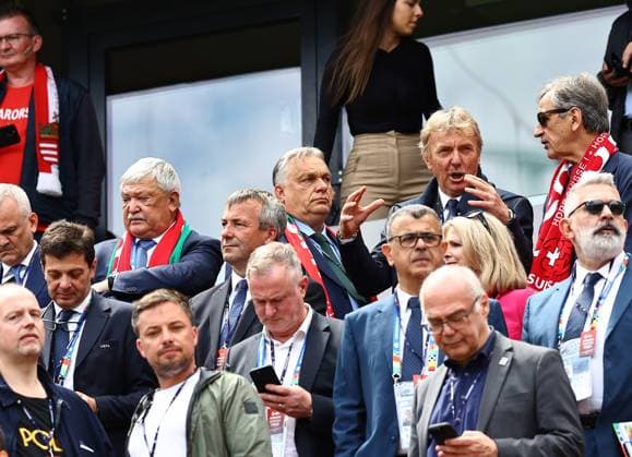 Former polish footballer and manager, Zbigniew Boniek seen in the stands with Viktor Orban, Prime minister of Hungary Hungary v Switzerland, UEFA European Championship, EM, Europameisterschaft 2024, Group A, Football, Cologne Stadium, Cologne, Germany, 15 Jun 2024 EDITORIAL USE ONLY No use with unauthorised audio, video, data, fixture lists, club league logos or live services. Online in-match use limited to 120 images, no video emulation. No use in betting, games or single club league player publications. Copyright: xMichaelxZemanek Shutterstockx 14539265ax