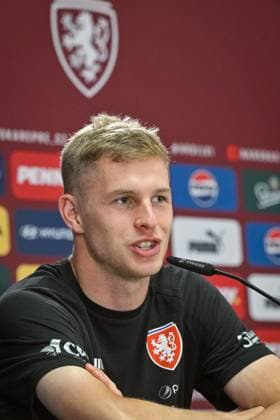 Defender David Zima attends a press conference, PK, Pressekonferenz of Czech national football team within the European Football Championships, Norderstedt, Germany, June 15, 2024. (CTKxPhoto VitxSimanek) CTKPhotoP2024061503666  CTKPhotoP2024061503666
