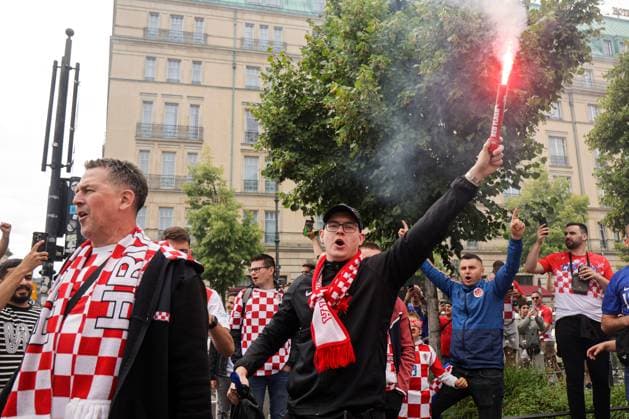Berlin: Fan frenzy has begun next to the Fan Zone near the Brandenburg Gate Ahead of the match between Croatia and Spain, a fan frenzy began near the Fan Zone near the Brandenburg Gate, in Berlin, Germany, on June 15, 2024. LukaxStanzl PIXSELL