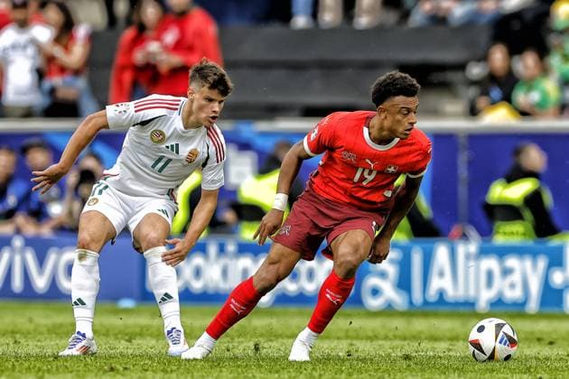 COLOGNE, RheinEnergie Stadium, 15-06-2024 , European Football Championship Euro2024, Group stage match no.2 between Hungary and Switzerland. Hungary player and Switzerland player Steven Zuber Hungary - Switzerland (Euro2024)  x25495140x Copyright: