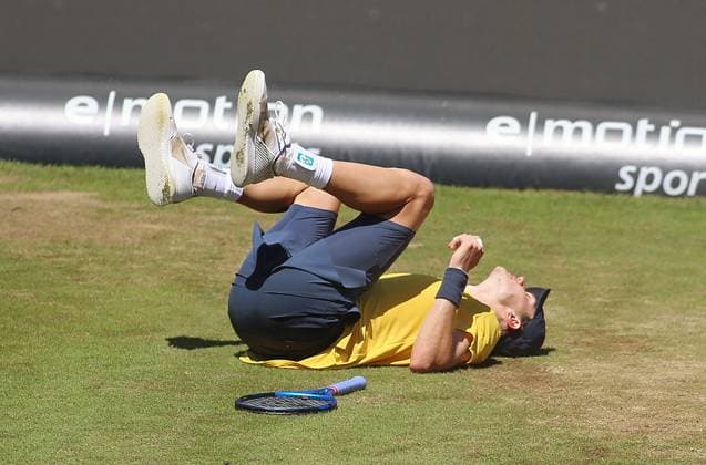 15 06 2024, BossOpen 2024, ATP Tour, TC Weissenhof, Stuttgart, Tennis, Sport, in the picture Jack Draper GBR falls down
