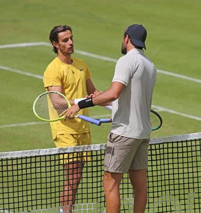 15 06 2024, BossOpen 2024, ATP Tour, TC Weissenhof, Stuttgart, Tennis, Sport, in the picture Matteo Berrettini ITA winner with Lorenzo Musetti ITA