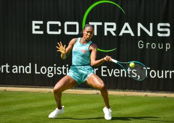 Sport Tennis, ecotrans Ladies Open 2024 in Berlin 15 06 2024, xdanx, Sport Tennis, ecotrans Ladies Open 2024 in Berlin, v l Noma Noha Akugue GER in action Berlin Steffi Graf Stadion Berlin Germany DE Copyright: xDanielxLakomskix