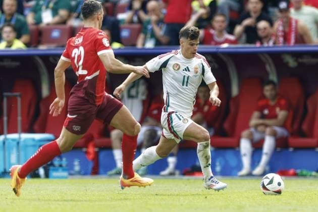 COLOGNE, RheinEnergie Stadium, 15-06-2024 , European Football Championship Euro2024, Group stage match no.2 between Hungary and Switzerland. Hungary player Milos Kerkez Hungary - Switzerland (Euro2024)  x25495190x Copyright: