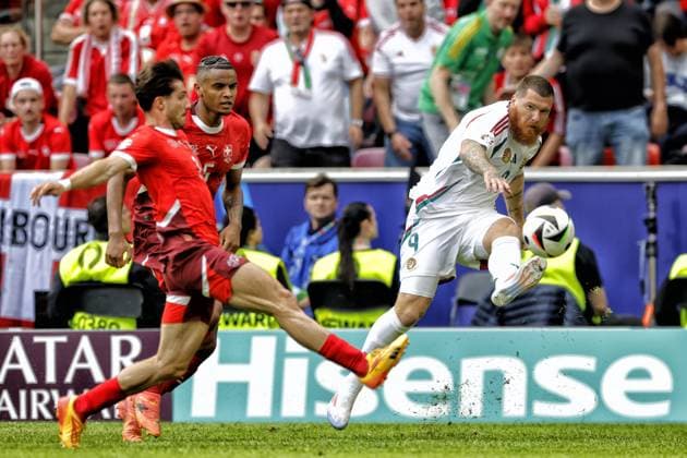 COLOGNE, RheinEnergie Stadium, 15-06-2024 , European Football Championship Euro2024, Group stage match no.2 between Hungary and Switzerland. Hungary player Martin Adam Hungary - Switzerland (Euro2024)  x25495237x Copyright: