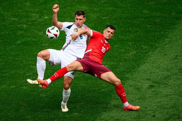 COLOGNE, GERMANY - 15 JUNE, 2024: The football match of EURO 2024 Hungary vs. Switzerland at Rhein Energie Stadion  Copyright: xVITALIIxKLIUIEVx