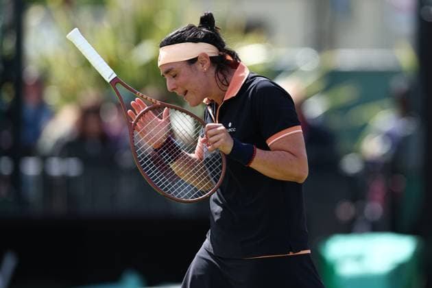 15th June 2024; Lexus Nottingham Tennis Centre, Nottingham, England; Rothesay Nottingham Open, Day 6; A dejected Ons Jabeur after her serve is broken in the tie break against Karolina Pilskova , ladies singles quarter-final match  ActionPlus12654868 ShaunxBrooks
