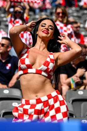 Spain v Croatia: Group B - UEFA EURO, EM, Europameisterschaft,Fussball 2024 BERLIN, GERMANY - JUNE 15: Croatian model Ivana Knoll ahead the UEFA EURO 2024 group stage match between Spain and Croatia at Olympiastadion on June 15, 2024 in Berlin, Germany. MarkoxLukunic PIXSELL