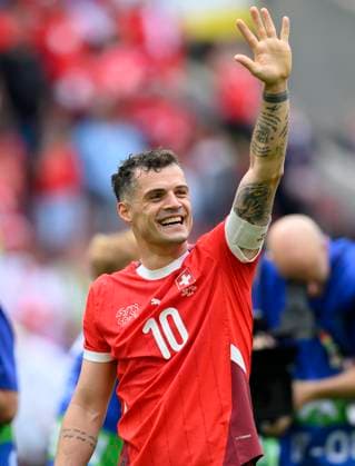 Final cheer XHAKA Granit SUI Preliminary round 1 match day, Group A, Match M02, Hungary HUN Switzerland SUI , on 15 06 2021 in Cologne Germany European Football Championship 2024 from 14 06 14 07 2024 in Germany Â