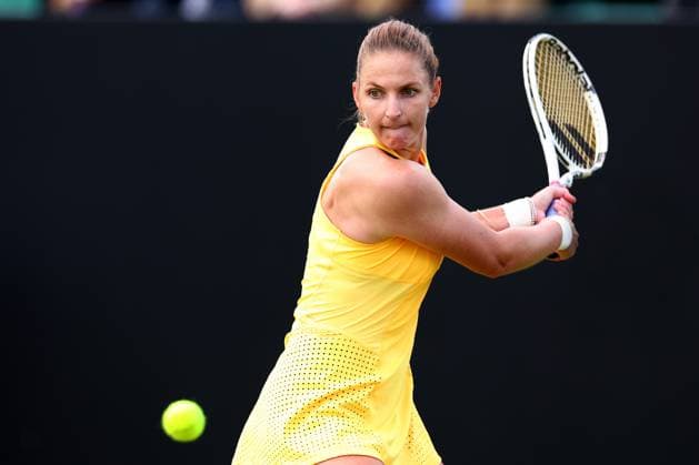 15th June 2024; Lexus Nottingham Tennis Centre, Nottingham, England; Rothesay Nottingham Open, Day 6; Karolina Pilskova in action during her ladies singles quarter-final match against Ons Jabeur  ActionPlus12654895 ShaunxBrooks