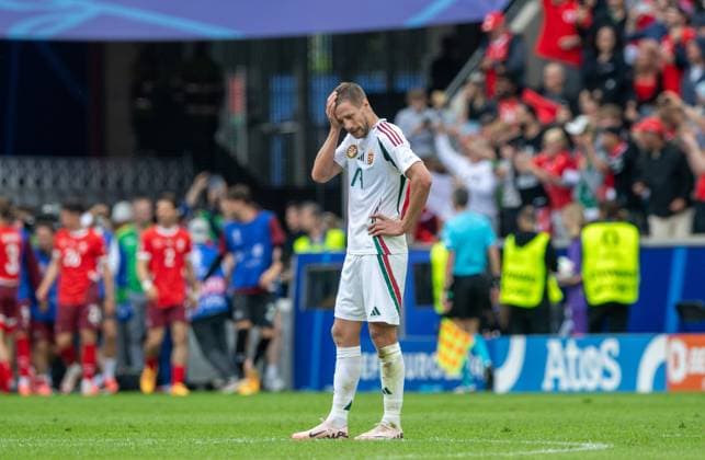 Football, Men, Season 2023 24, Euro 2024 Group A 1 Matchday in Cologne, Hungary Switzerland, Barnabas Varga Hungary , Disappointment after conceding 1 3, 15 06 2024, Copyright: xSebastianxRäppold MatthiasxKochx
