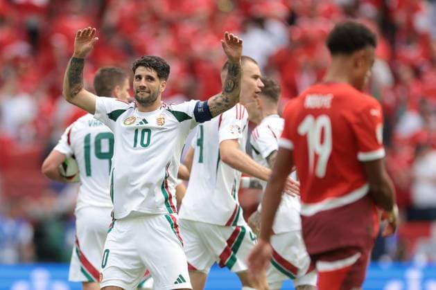 Cologne, Germany, 15th June 2024. Dominik Szoboszlai of Hungary reacts after team mate Barnabas Varga scored to pull a goal back and reduce the arrears to 2-1 the UEFA European Championships match at Cologne Stadium, Cologne. Picture credit should read: Jonathan Moscrop Sportimage EDITORIAL USE ONLY. No use with unauthorised audio, video, data, fixture lists, club league logos or live services. Online in-match use limited to 120 images, no video emulation. No use in betting, games or single club league player publications. SPI-3181-0006