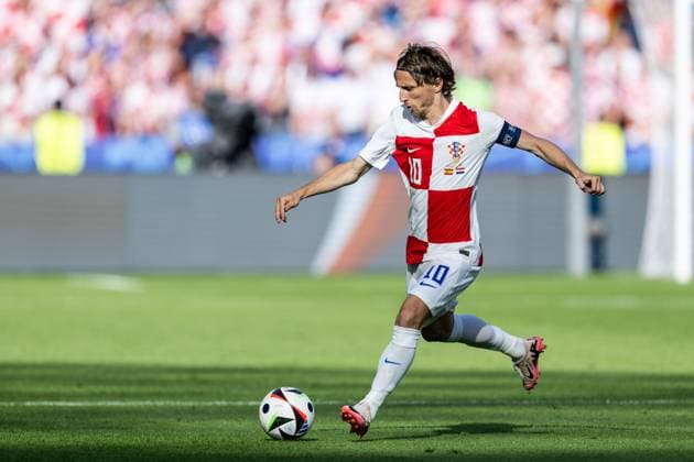 240615 Luka Modric of Croatia during the UEFA Euro 2024 Football Championship match between Spain and Croatia on June 15, 2024 in Berlin Photo Mathias Bergeld BILDBYRAN code MB MB0935 fotboll football soccer fotballs em europamästerskap em uefa euro uefa european football championship euro 2024 spanien spain kroatien croatia bbeng  Copyright: MATHIASxBERGELD BB240615MB049