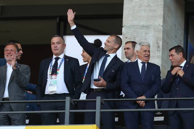 15 06 2024, xtgx, Football EM 2024, Spain Croatia emspor, v l Aleksander Ceferin UEFA Präsidennt DFL DFB REGULATIONS PROHIBIT ANY USE OF PHOTOGRAPHS as IMAGE SEQUENCES and or QUASI VIDEO Berlin