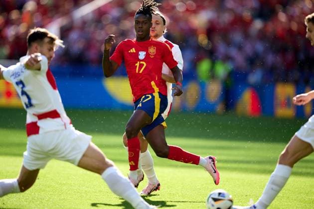 Nico Williams Spain national team Euro 2024, 17 , GER, UEFA Euro 2024, football men, UEFA EM 2024 match day 1, group B, Spain vs. Croatia, 15 06 2024 GER, UEFA Euro 2024, football men, UEFA EM 2024 match day 1, group B, Spain vs. Croatia, 15 06 2024 Berlin Copyright: xEibner-Pressefotox xClaudiusxRauchx EP_CRH