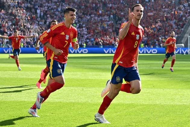 150624 KAI SCHWOERER Fabian Ruiz of Spain celebrates scoring a goal during the UEFA EURO, EM, Europameisterschaft,Fussball 2024 Group B match between Spain and Croatia at Olympiastadion on June 15, 2024 in Berlin, Germany. 150624-CPL-ESPvCRO-012