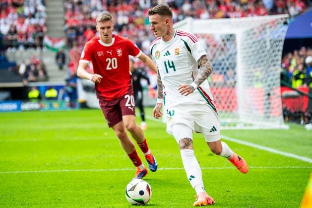 Hungary v Switzerland: Group A - UEFA EURO, EM, Europameisterschaft,Fussball 2024 Michel Aebischer of Switzerland is confronting Bendeguz Bolla of Hungary (L-R) during the UEFA EURO 2024 group stage match between Hungary and Switzerland at Cologne Stadium on June 15, 2024 in Cologne, Germany. Cologne Germany  Copyright: xHeshamxElsherifx originalFilename:elsherif-notitle240615_npEUJ.jpg