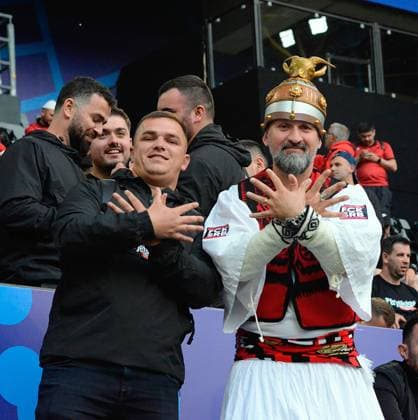 Dortmund, Germany: Albania supporters during UEFA EURO, EM, Europameisterschaft,Fussball 2024 soccer match between Italy vs. Albania at Westfalium Stadion, Dortmund, 15 of June 2024 during UEFA Euro 2024 - Italy vs Albania, UEFA European Football Championship in Dortmund, Germany, June 15 2024 UEFA European Football Championship - UEFA Euro 2024 - Italy vs Albania  - ZUMAp169 20240615_zsa_p169_297 Copyright: xPasqualexGolia IPAxSportx