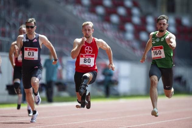 Sport Themen der Woche KW24 Sport Bilder des Tages INTERNATIONALE DEUTSCHE MEISTERSCHAFT PARA LEICHTATHLETIK 2024 ** NUR FÜR REDAKTIONELLE ZWECKE ** EDITORIAL USE ONLY **<p>15 06 2024-Erfurt: Leichtahletik - Internationale Deutsche Meisterschaft Para Leichtathletik im Erfurter Steigerwaldstadion Wettbewerb: 11. 100m Männer Johannes Floors 80 (TSV Bayer 04 Leverkusen) im Foto: ( Deutschland Thueringen Erfurt Copyright: SaschaxFromm *** INTERNATIONAL GERMAN CHAMPIONSHIP PARA ATHLETICS 2024 FOR EDITORIAL PURPOSES ONLY p 15 06 2024 Erfurt Leichtahletik International German Championship Para Athletics in Erfurt Steigerwaldstadion Competition 11 100m Men Johannes Floors 80 TSV Bayer 04 Leverkusen in photo Germany Thueringen Erfurt Copyright SaschaxFromm Copyright: SaschaxFromm doc7vvsdhn2g081hujt8dxa ,EDITORIAL USE ONLY