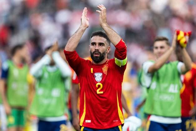 240615 Daniel Carvajal of Spain after the UEFA Euro 2024 Football Championship match between Spain and Croatia on June 15, 2024 in Berlin Photo Mathias Bergeld BILDBYRAN code MB MB0935 fotboll football soccer fotballs em europamästerskap em uefa euro uefa european football championship euro 2024 spanien spain kroatien croatia bbeng  Copyright: MATHIASxBERGELD BB240615MB115