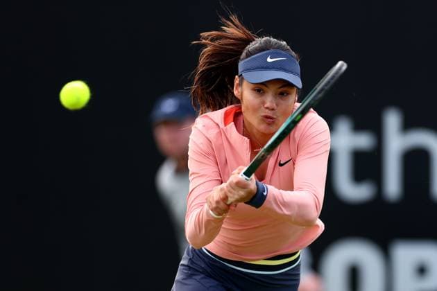 15th June 2024; Lexus Nottingham Tennis Centre, Nottingham, England; Rothesay Nottingham Open, Day 6; Emma Raducanu in action during her match against Katie Boulter , womens singles semi-final  ActionPlus12655009 ShaunxBrooks