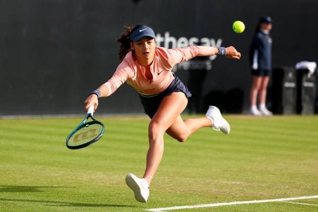 15th June 2024; Lexus Nottingham Tennis Centre, Nottingham, England; Rothesay Nottingham Open, Day 6; Emma Raducanu in action during her match against Katie Boulter , womens singles semi-final  ActionPlus12655012 ShaunxBrooks