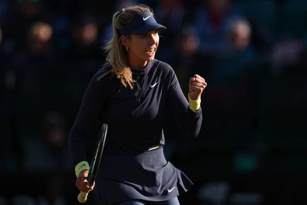 15th June 2024; Lexus Nottingham Tennis Centre, Nottingham, England; Rothesay Nottingham Open, Day 6; Katie Boulter celebrates after she wins a point during her match against Emma Raducanu , womens singles semi-final  ActionPlus12655001 ShaunxBrooks