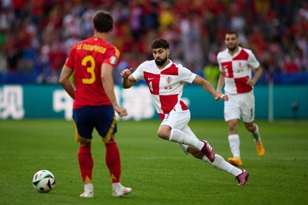 Josko Gvardiol Croatia national team Euro 2024, 04 , GER, UEFA Euro 2024, football men, UEFA EM 2024 match day 1, group B, Spain vs Croatia, 15 06 2024 GER, UEFA Euro 2024, football men, UEFA EM 2024 match day 1, group B, Spain vs Croatia, 15 06 2024 Berlin Copyright: xEibner-Pressefotox xClaudiusxRauchx EP_CRH