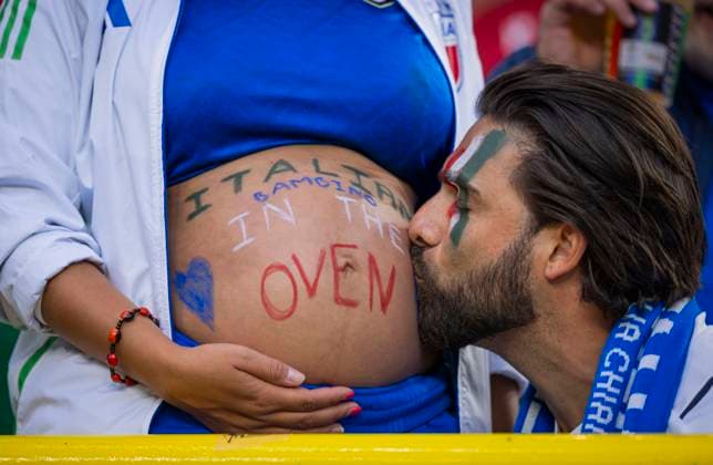 Dortmund, Germany 15th Jun 2024 Italian Fans with Bambino in the oven Italy Albania Italy Albania 15 06 2024