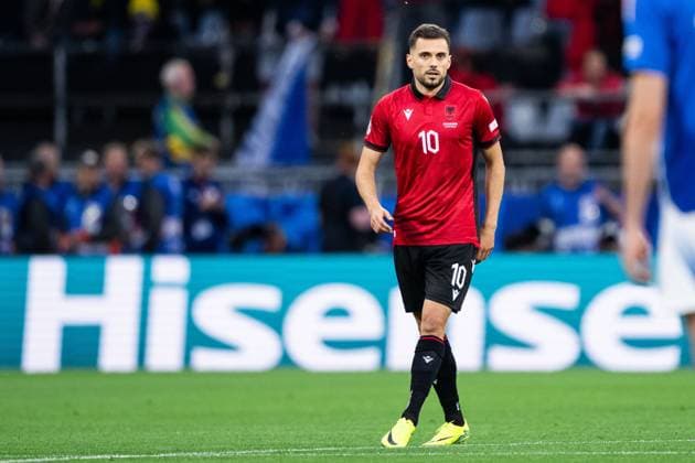 240615 Nedim Bajrami of Albania during the UEFA Euro 2024 Football Championship match between Italy and Albania on June 15, 2024 in Dortmund Photo Jesper Zerman BILDBYRAN kod JZ JZ0538 fotboll football soccer fotballs em europamästerskap em uefa euro uefa european football championship euro 2024 italy albanien albania bbeng  Copyright: JESPERxZERMAN BB240615JZ039