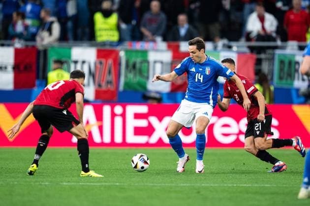 240615 Federico Chiesa of Italy during the UEFA Euro 2024 Football Championship match between Italy and Albania on June 15, 2024 in Dortmund Photo Jesper Zerman BILDBYRAN kod JZ JZ0538 fotboll football soccer fotballs em europamästerskap em uefa euro uefa european football championship euro 2024 italy albanien albania bbeng  Copyright: JESPERxZERMAN BB240615JZ054