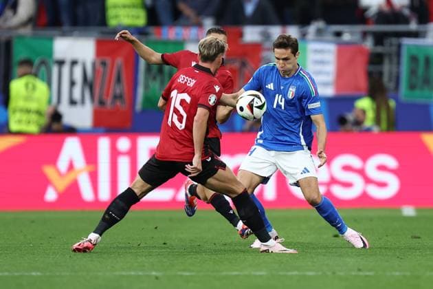Italy vs Albania Federico Chiesa of Italy in action during the UEFA EURO, EM, Europameisterschaft,Fussball 2024 Group B match between Italy and Albania at BVB Stadion Dortmund on June 15, 2024 in Dortmund, Germany. Dortmund BVB Stadion Dortmund Germany Copyright: xMarcoxCanonierox