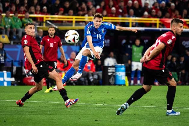 240615 Federico Chiesa of Italy during the UEFA Euro 2024 Football Championship match between Italy and Albania on June 15, 2024 in Dortmund Photo Jesper Zerman BILDBYRAN kod JZ JZ0538 fotboll football soccer fotballs em europamästerskap em uefa euro uefa european football championship euro 2024 italy albanien albania bbeng  Copyright: JESPERxZERMAN BB240615JZ085
